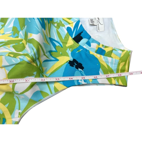 kim rogers midi length A-line dress cotton blend size 16 floral‎ tropical - Picture 3 of 9